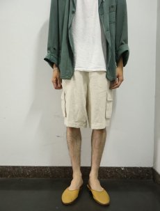 画像2: Tasso Ella リネンカーゴショーツ DEADSTOCK W35 (2)