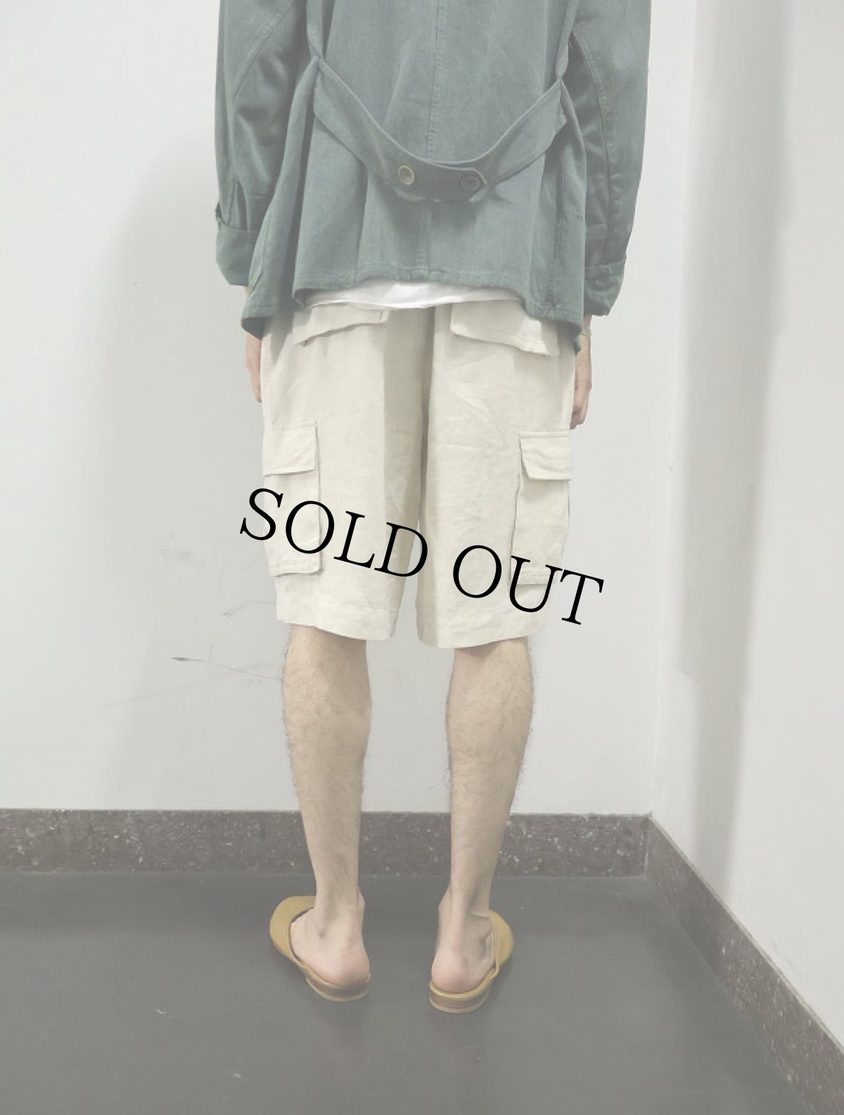 画像3: Tasso Ella リネンカーゴショーツ DEADSTOCK W35 (3)