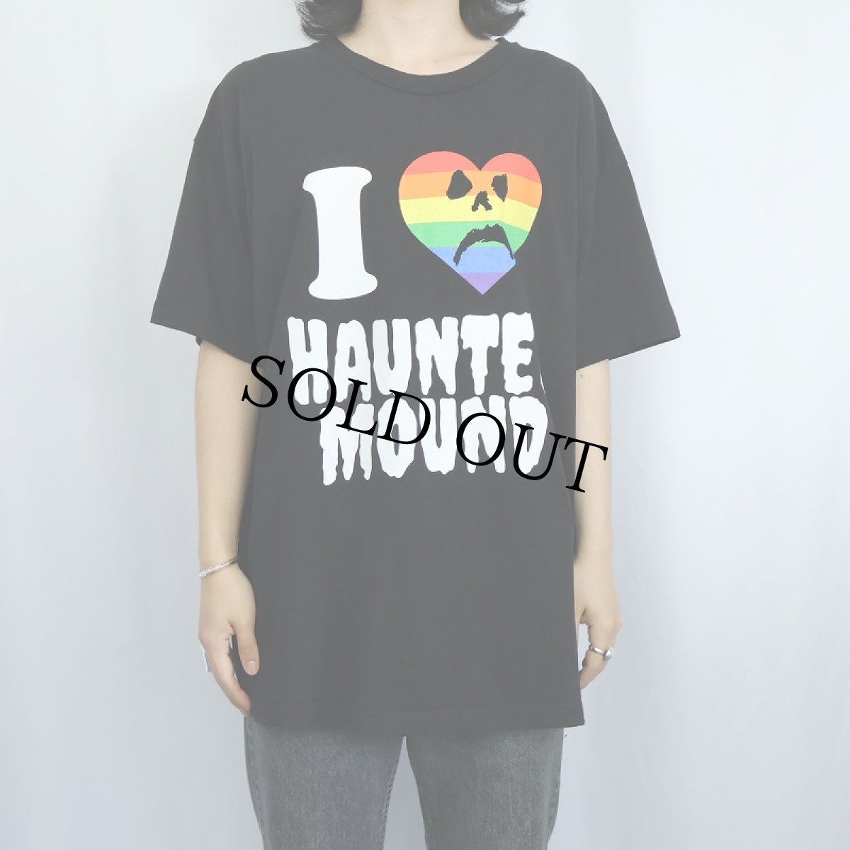 画像3: Haunted Mound USA製 レコードレーベル プリントTシャツ BLACK XL (3)