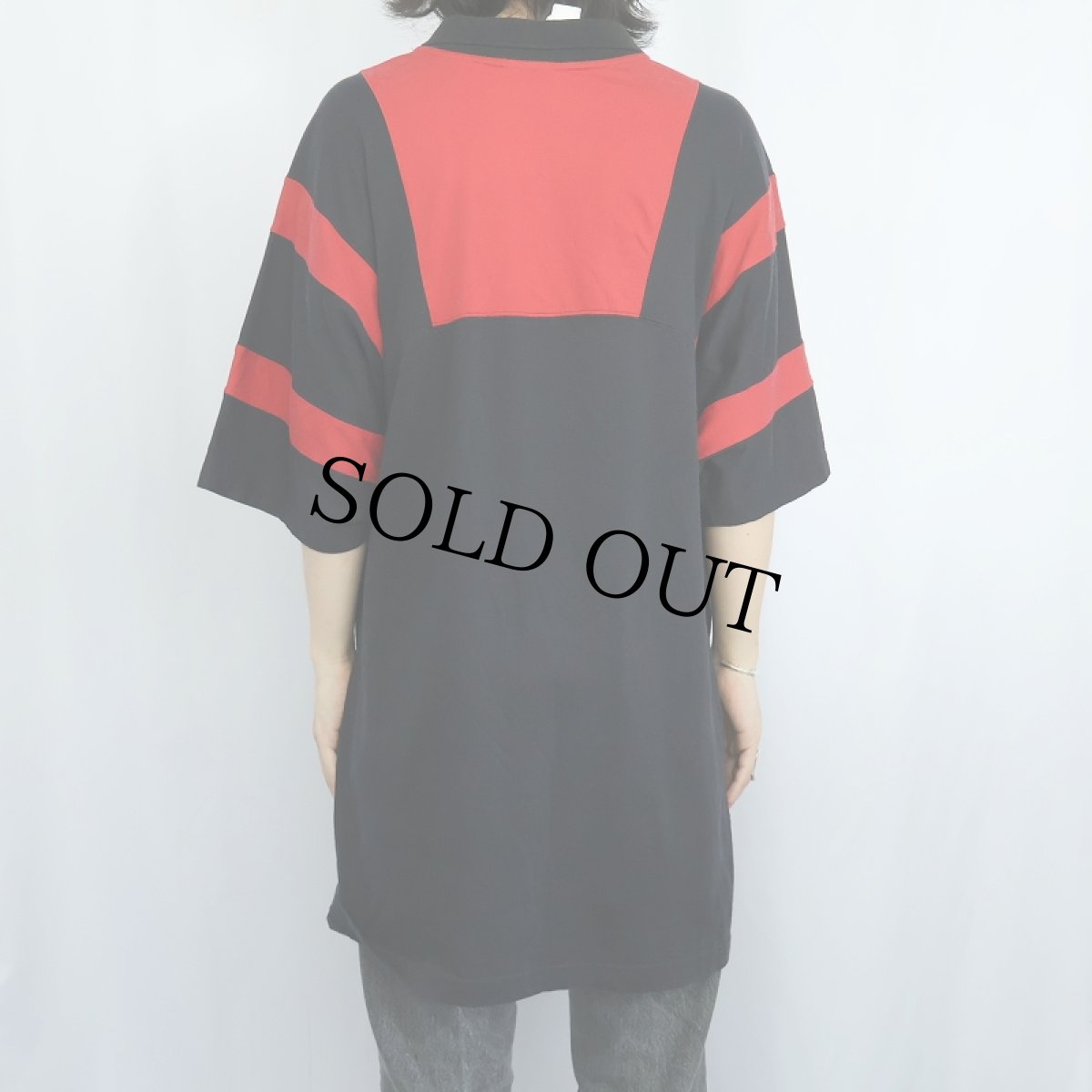 画像3: 90's adidas USA製 コットンナイロン ゲームシャツ BLACK XL (3)