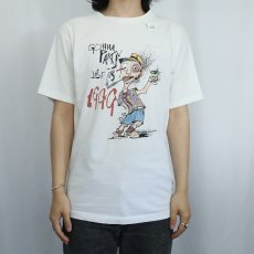 画像2: 90's Ralph Steadman "Party Like It's 1999" アートプリントTシャツ M (2)