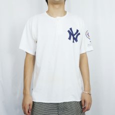 画像2: 90's USA製 MLB NEW YORK YANKEES ヘンリーネックTシャツ L (2)