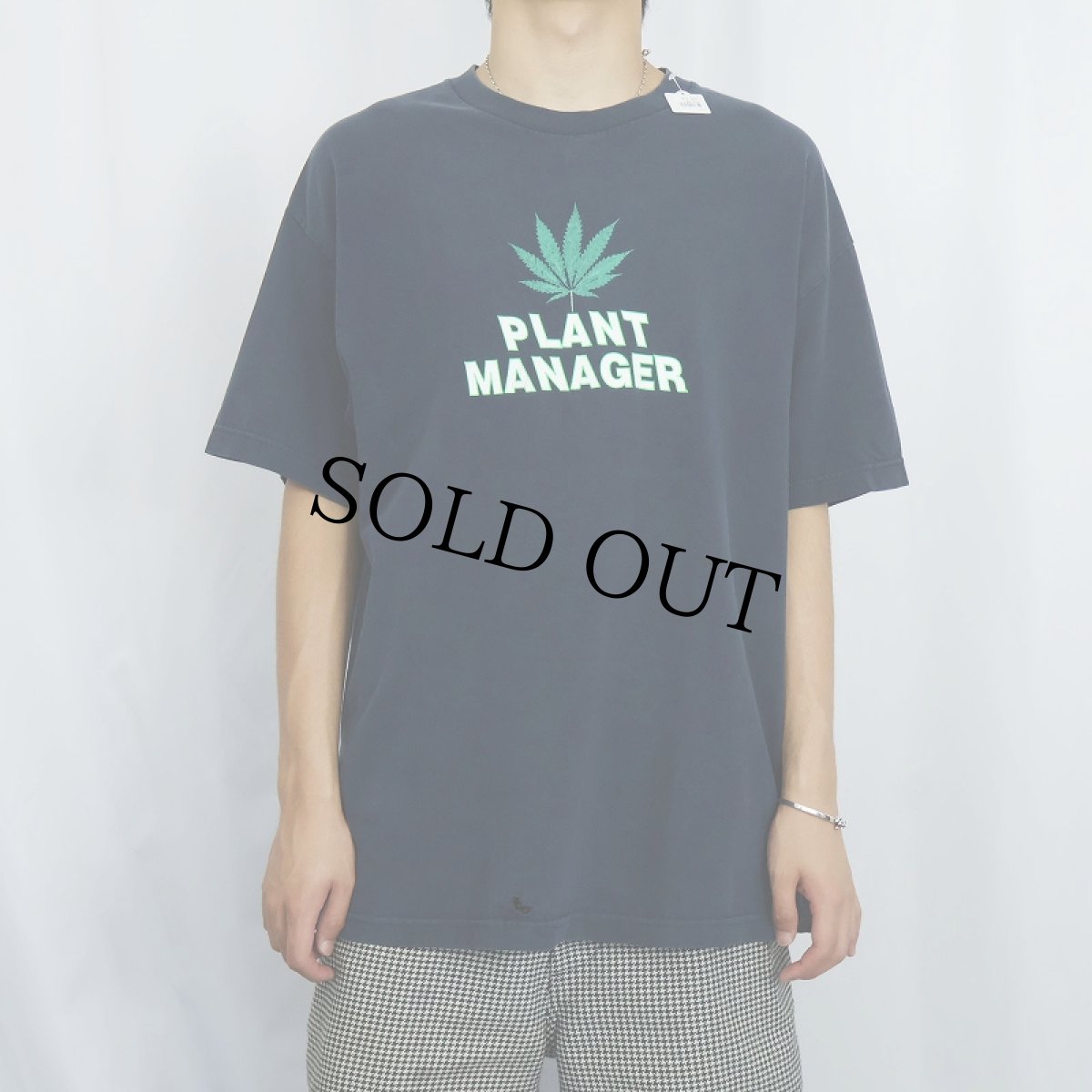 画像2: "PLANT MANAGER" ガンジャプリントTシャツ NAVY XL (2)