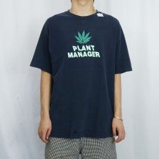 画像2: "PLANT MANAGER" ガンジャプリントTシャツ NAVY XL (2)