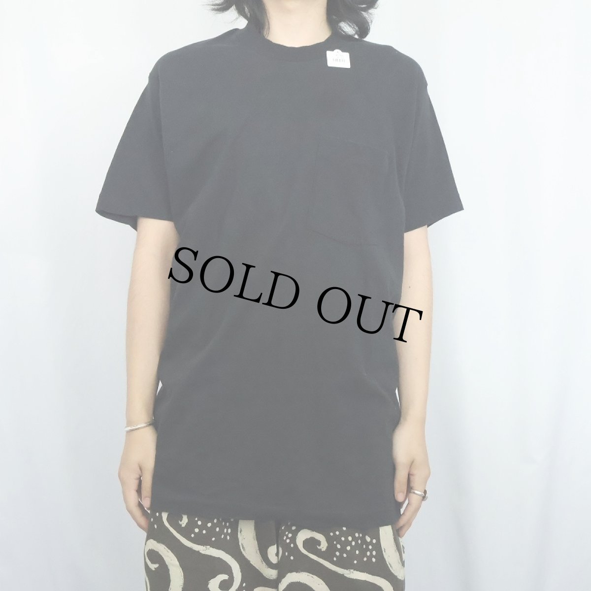 画像2: 90's BVD USA製 無地ポケットTシャツ BLACK XL (2)