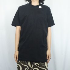 画像2: 90's BVD USA製 無地ポケットTシャツ BLACK XL (2)