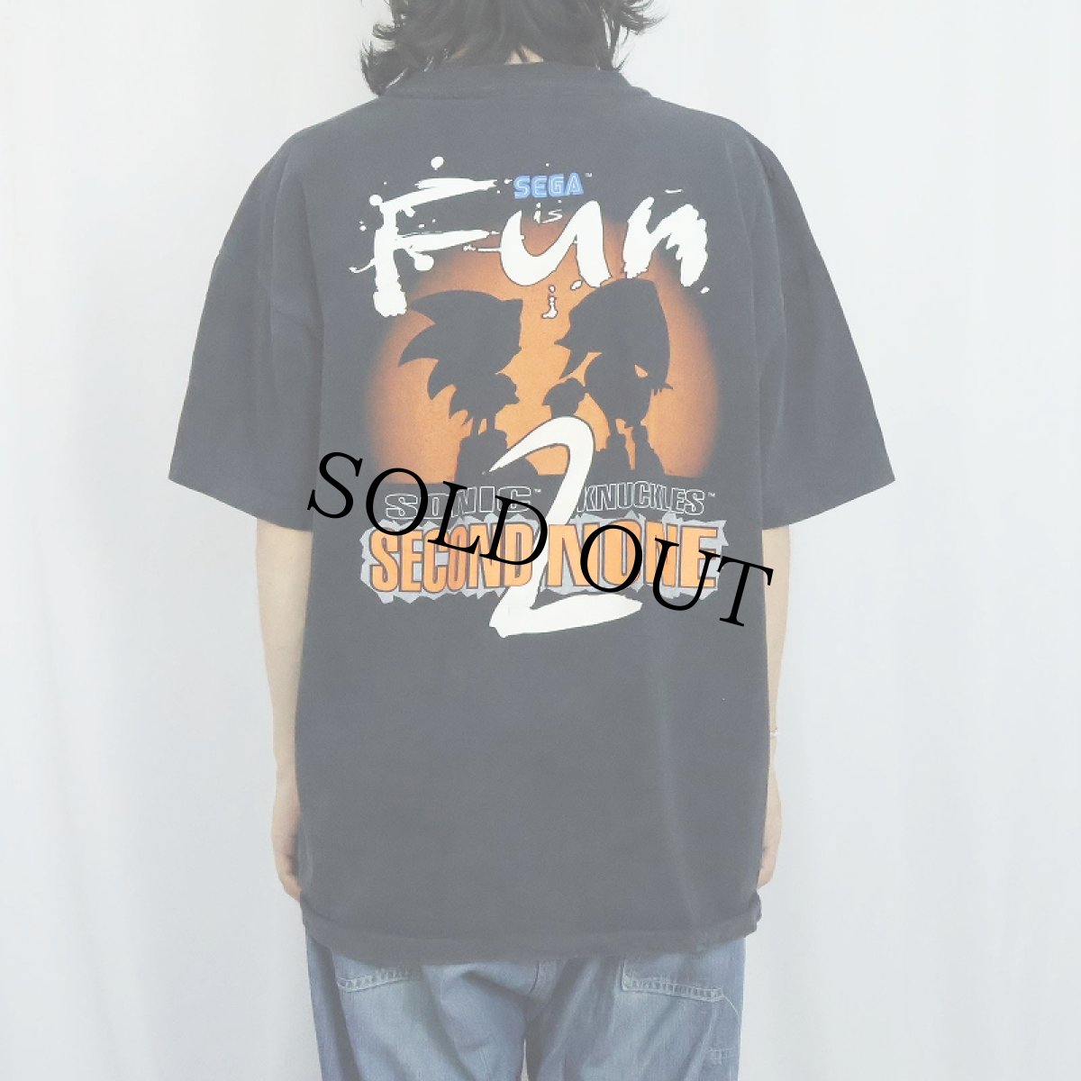 画像3: 90's SEGA USA製 "SONIC SECOND NONE" ゲームプリントTシャツ BLACK XXL  (3)