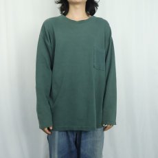 画像2: 90's Eddie Bauer 無地 ポケットロンT (2)