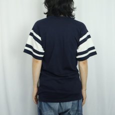画像3: 80's Champion トリコタグ USA製 無地Tシャツ NAVY L (3)