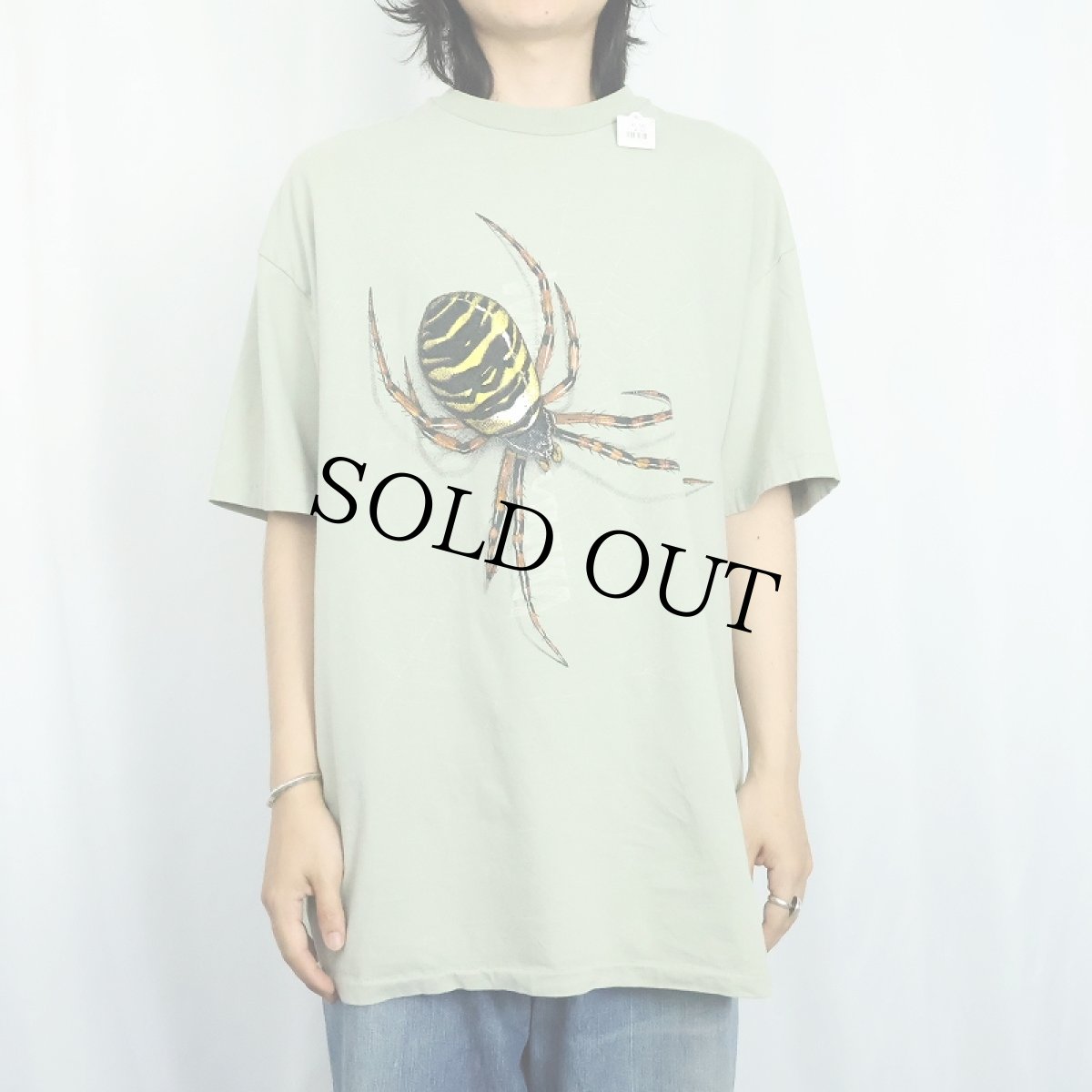 画像2: 90's USA製 蜘蛛イラストプリントTシャツ XL (2)