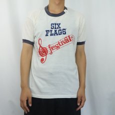 画像2: 80's "SIX FLAGS" プリントリンガーTシャツ L  (2)