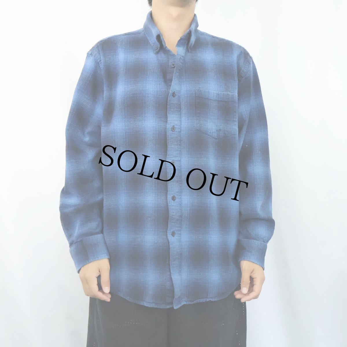 画像2: PENDLETON オンブレーチェック柄 ボタンダウン ライトネルシャツ XL (2)
