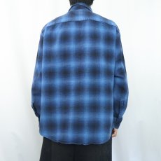 画像3: PENDLETON オンブレーチェック柄 ボタンダウン ライトネルシャツ XL (3)