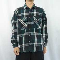 画像2: 90's FIVE BROTHER USA製 チェック柄 ヘビーネルシャツ L (2)