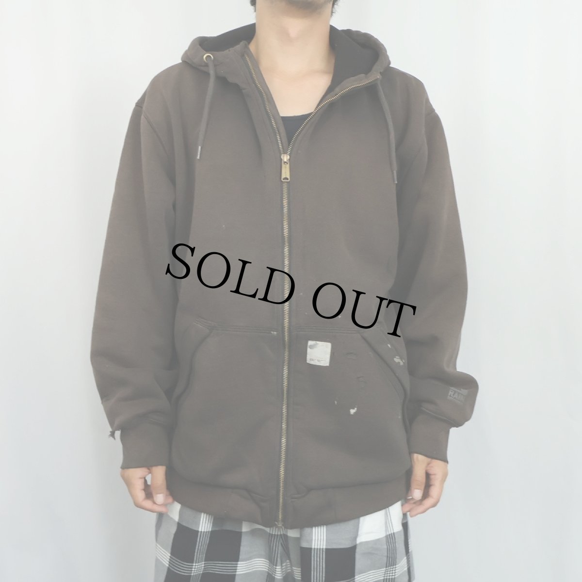 画像2: Carhartt フェード スウェットジップパーカー BLACK L (2)