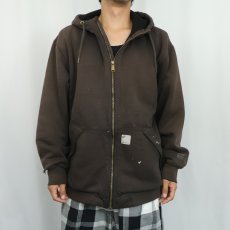 画像2: Carhartt フェード スウェットジップパーカー BLACK L (2)