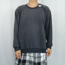画像2: 80〜90's 無地ラグランスウェット BLACK (2)