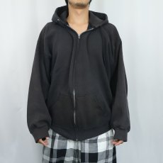 画像2: 90's TULTEX USA製 スウェットジップパーカー BLACK 2XL (2)