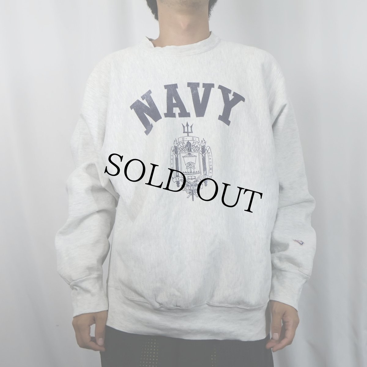 画像2: 90's MV SPORT USA製 ''NAVY'' REVERSE WEAVE TYPE スウェット XL (2)