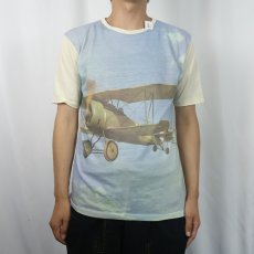画像2: 70's 戦闘機柄 ピクチャープリントTシャツ (2)