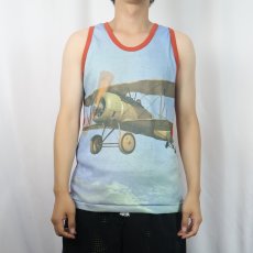 画像2: 70's BODYGEAR by Parkley 戦闘機柄 ピクチャープリント タンクトップ L (2)