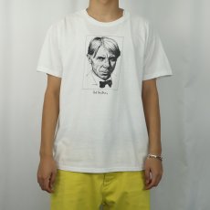 画像2: 80〜90's E. P. Higgins USA製 "Carl Sandburg" 詩人 イラストプリントTシャツ L (2)