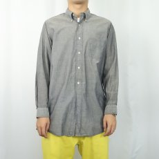 画像2: 60's Sero 3点留め マチ付き コットン混シャツ (2)