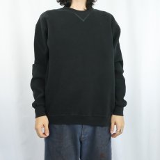 画像2: 90's RUSSELL ATHLETIC USA製 前V 無地スウェット BLACK XL (2)