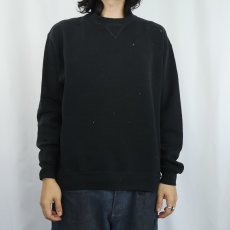 画像2: 80's RUSSELL ATHLETIC USA製 前V 無地スウェット BLACK L (2)