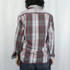 画像3: FIVE BROTHER チェック柄 ヘビーネルシャツ M (3)