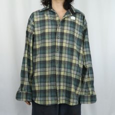 画像2: PENDLETON チェック柄 ウールシャツ L (2)