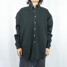画像2: Ralph Lauren "BLAKE" ボタンダウン コットンシャツ BLACK L (2)