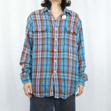 画像2: POLO Ralph Lauren チェック柄 ヘビーネルシャツ L (2)