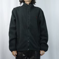 画像2: POLO Ralph Lauren ロゴ刺繍 フリースジップジャケット BLACK XL (2)