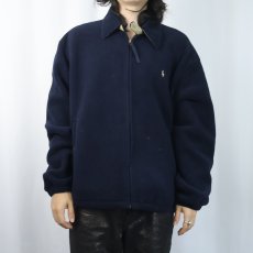 画像2: POLO Ralph Lauren チンスト付き フリーススイングトップ NAVY L (2)