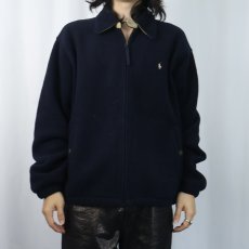 画像2: POLO Ralph Lauren チンスト付き フリーススイングトップ NAVY XL (2)