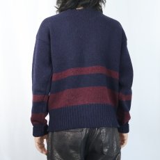 画像3: POLO Ralph Lauren ボーダー柄 ウールニットセーター M (3)