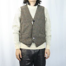 画像2: 80〜90's Harris Tweed USA製 ツイードベスト (2)