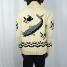 画像6: 60's 魚柄 カウチンニットカーディガン (6)