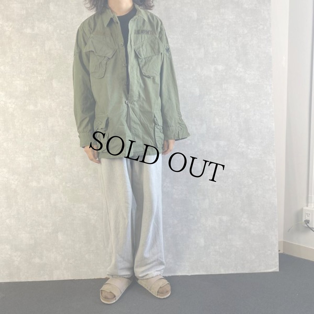 画像2: 60's U.S.ARMY ジャングルファティーグジャケット 3rd LARGE-REGULAR (2)