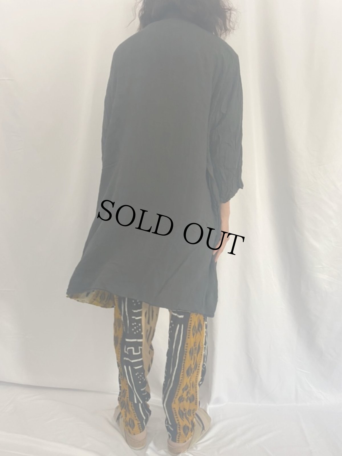 画像7: アフリカンプリント レーヨンガウン×イージーパンツ SETUP (7)