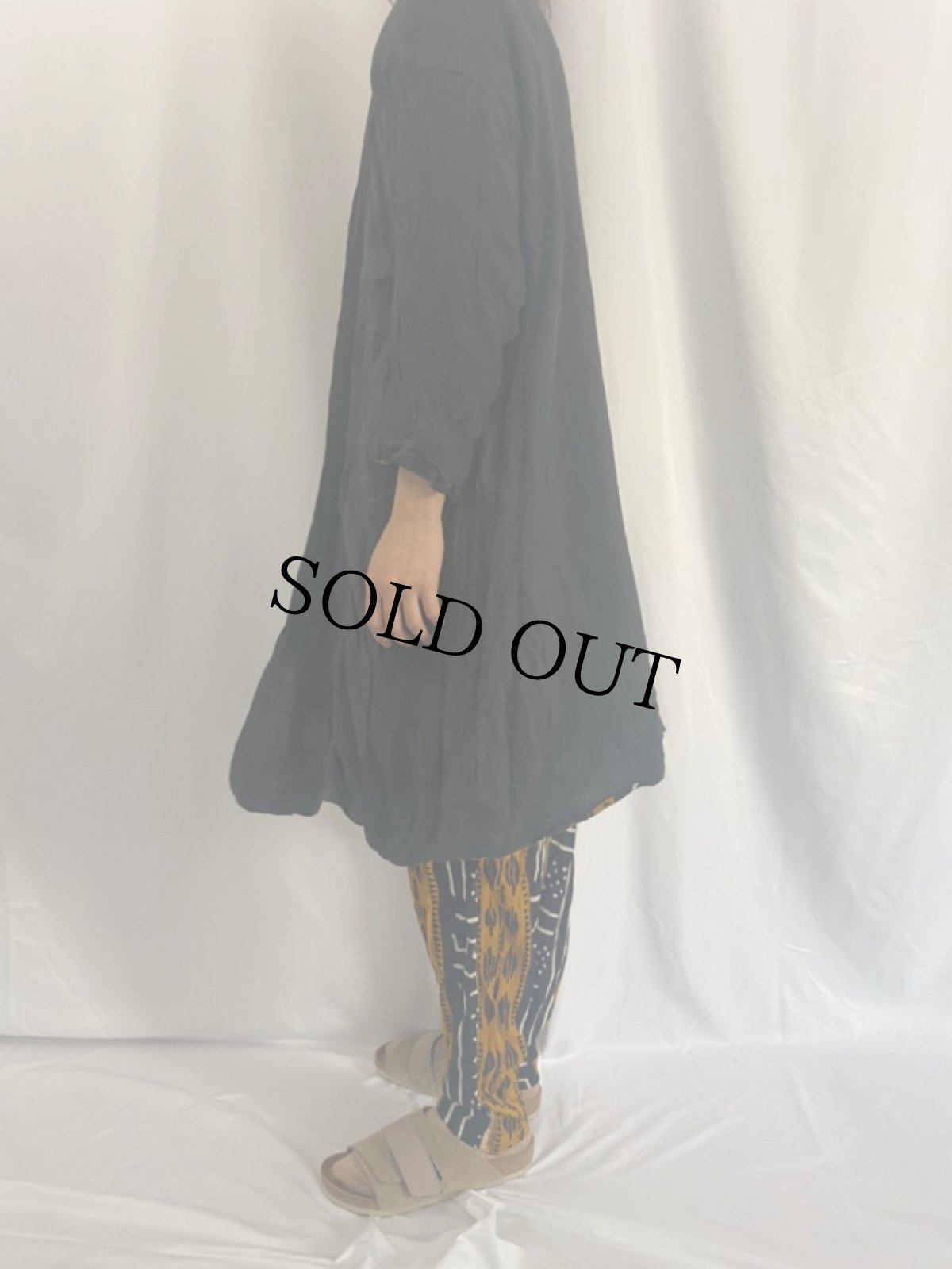 画像6: アフリカンプリント レーヨンガウン×イージーパンツ SETUP (6)