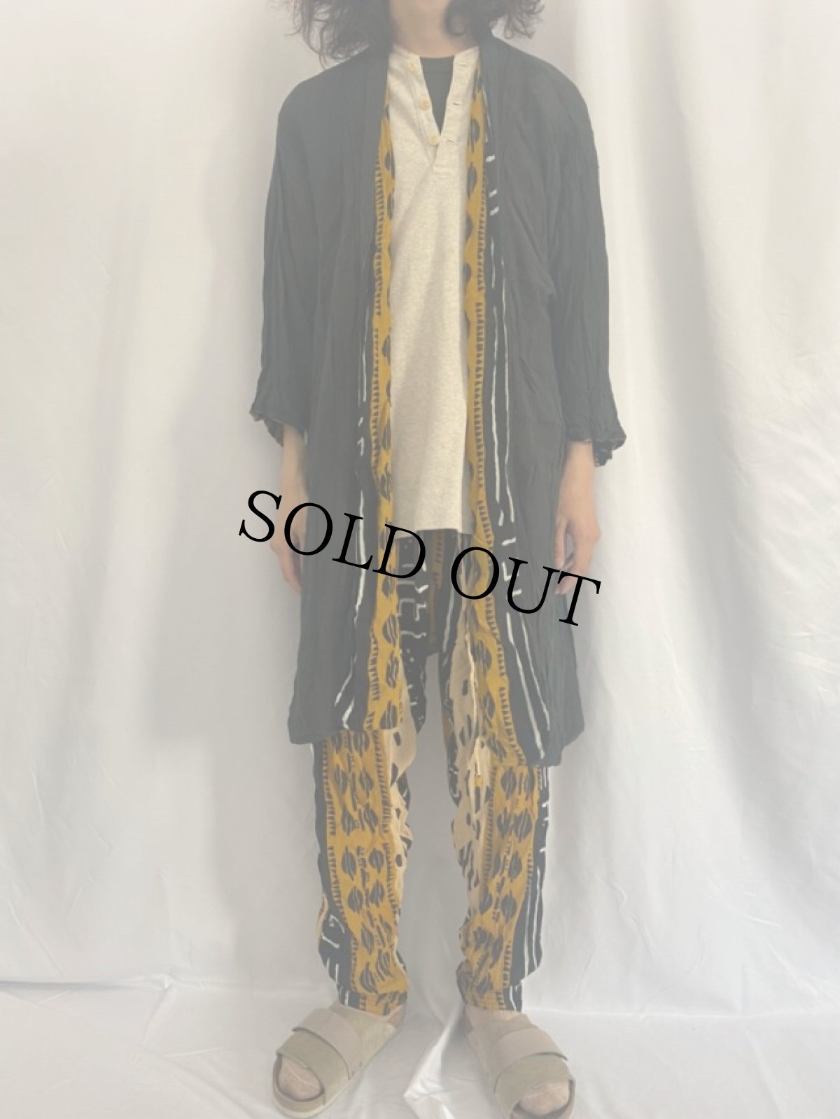 画像5: アフリカンプリント レーヨンガウン×イージーパンツ SETUP (5)