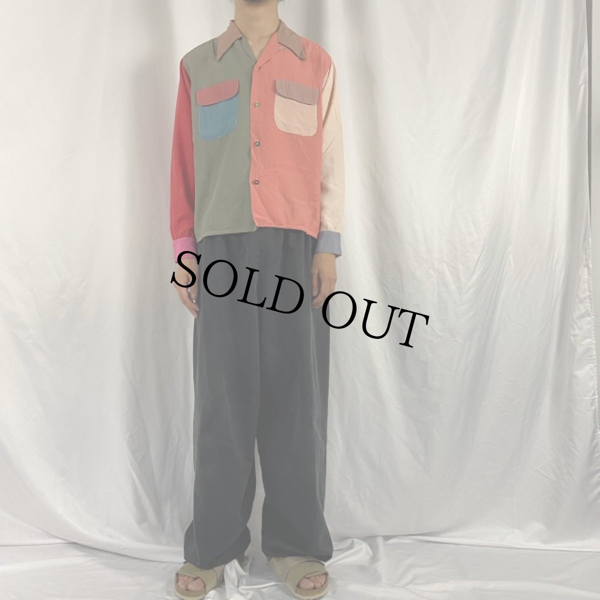 画像2: 50's CRAZY TONES クレイジーパターン オープンカラーレーヨンシャツ M (2)