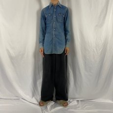 画像2: 50's LEVI'S ショートホーン デニムウエスタンシャツ (2)