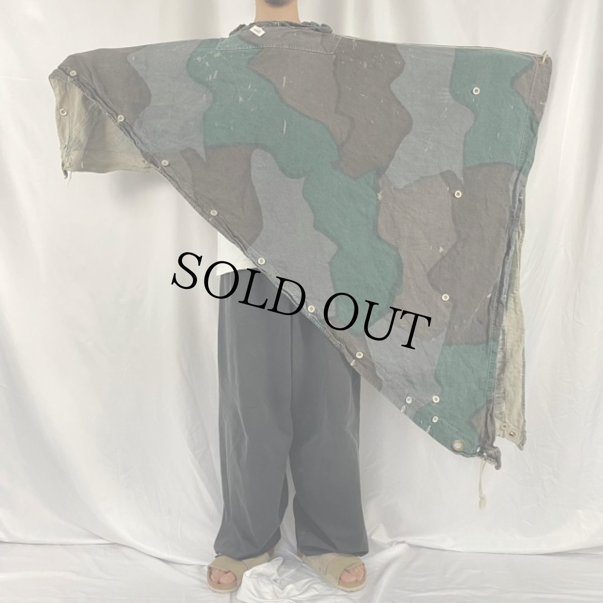 画像2: VINTAGE スウェーデン軍 ツェルト地スナイパーケープ (2)