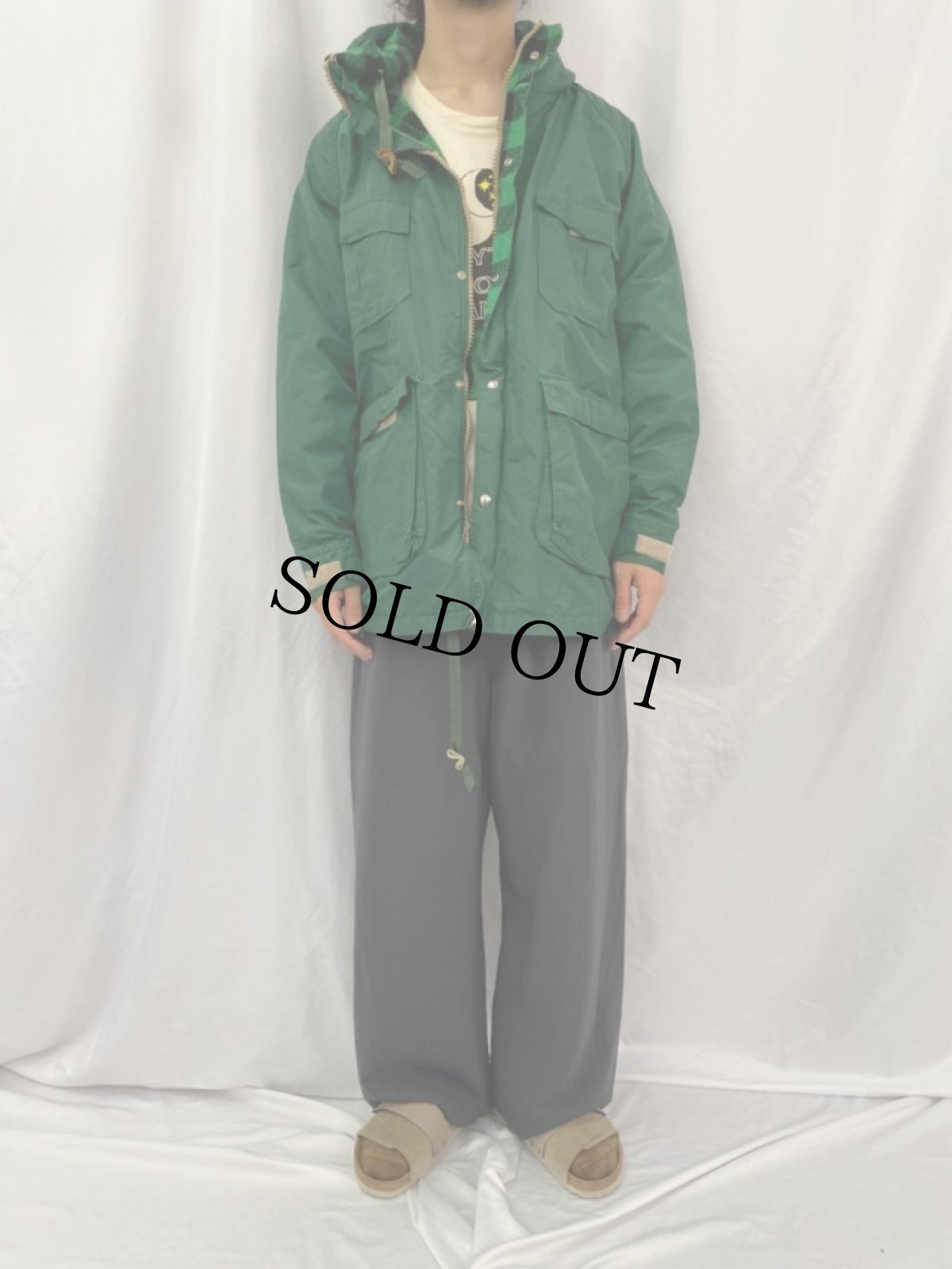 画像2: 80's L.L.Bean USA製 裏地ネル ナイロンジャケット XL (2)