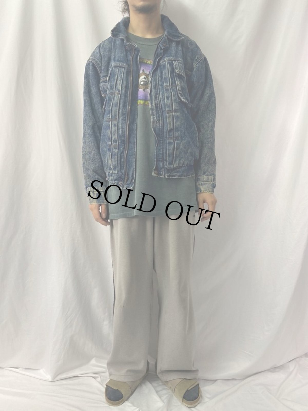 画像2: 80's〜90's Levi's USA製 デニムブルゾン L (2)