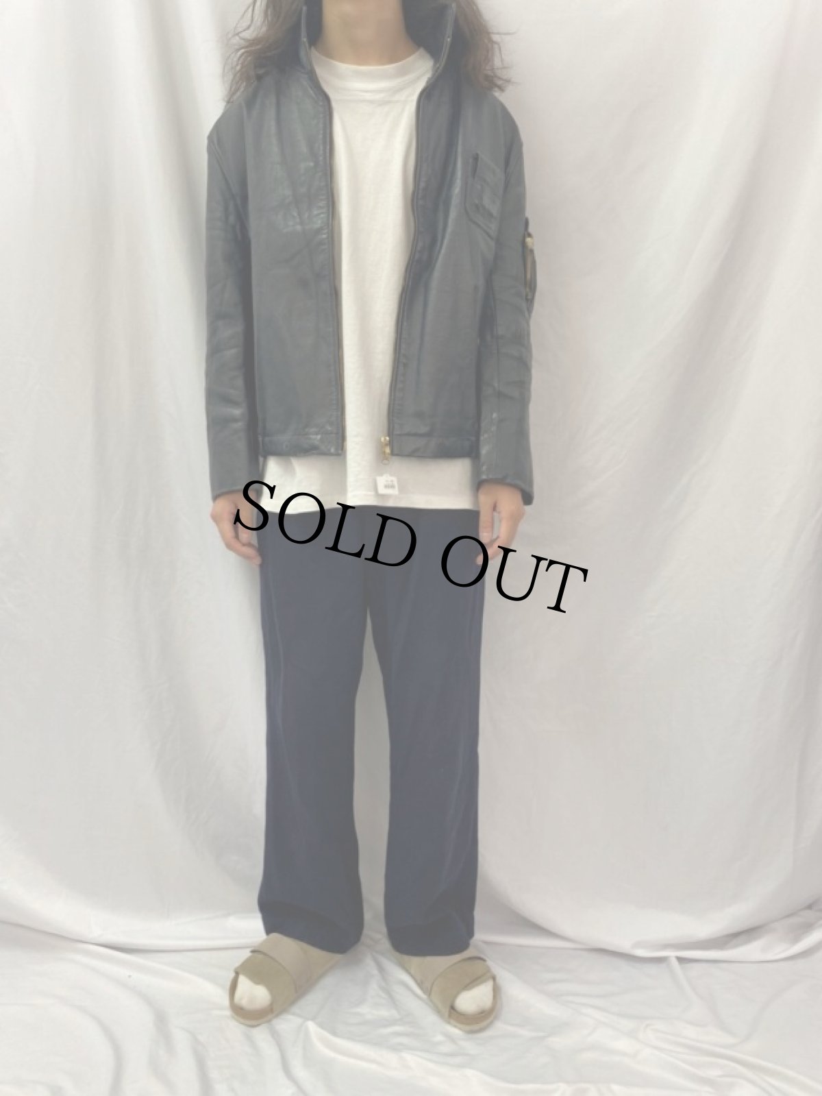 画像2: 80's FRENCH AIR FORCE "ATLAS" K6 レザーフライトジャケット 58 (2)