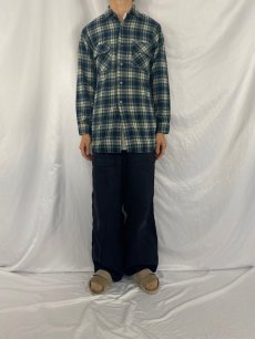 画像2: 【SALE】 60's Sears PILGRIM チェック柄 マチ付きウールシャツ SM (2)